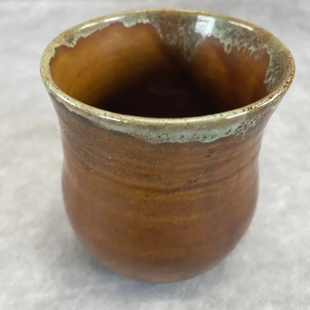 Van Briggle 1920s Art Pottery Brown Glaze Ceramic Miniature Cabinet Vase 3.5